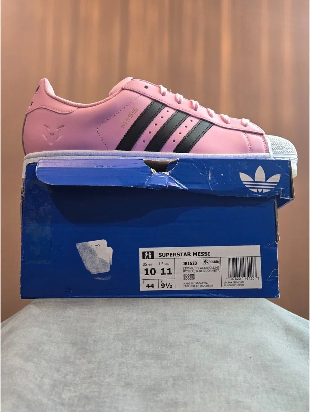 adidas x Lionel Messi Superstar - Pink / Black (JR1520) Men's 10 Women's 11 NIB